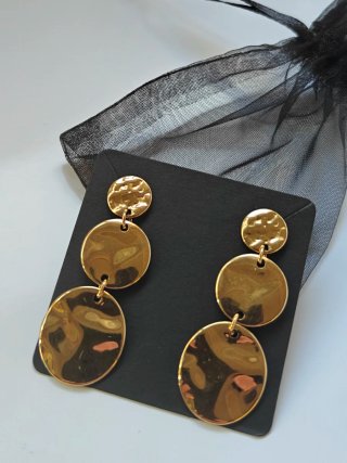 Pendientes largos acero inoxidable dorado