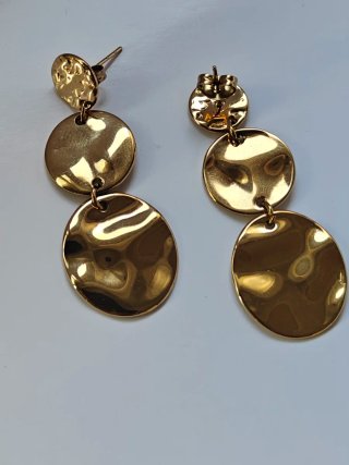 Pendientes largos acero inoxidable dorado