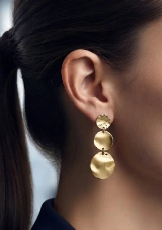 Pendientes largos acero inoxidable dorado