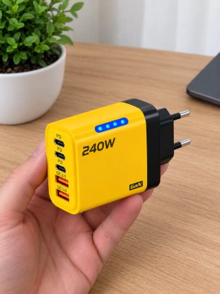Cargador 240W GaN 5 Puertos PD QC3.0