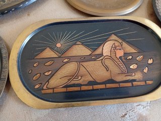 Conjunto de 9 platos decorativos Egipto metal