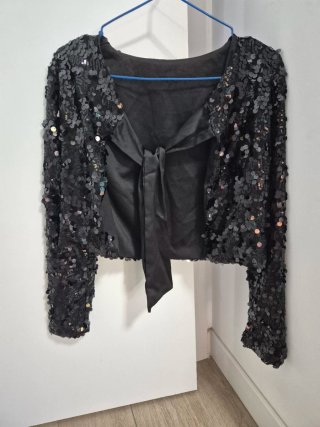 Chaqueta lentejuelas negra