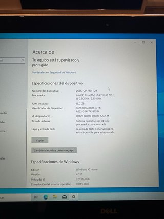 Portátil Dell Táctil XPS15