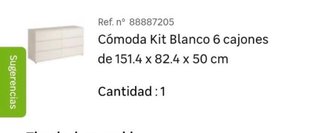 Cómoda 6 cajones Jysk blanca