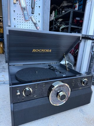 Tocadiscos Rockolla Vanguard Negro/Dorado