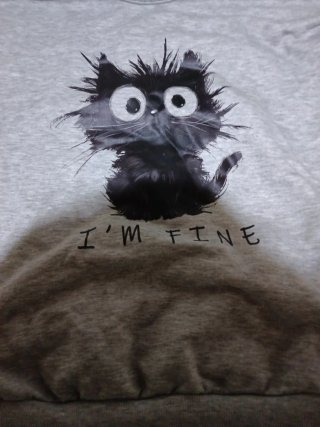 Sudadera con estampado de gato negro