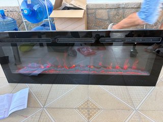 Chimenea eléctrica cristal negro y rojo