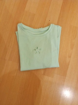 Camiseta verde claro con flor