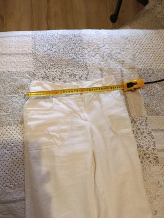 Pantalón de lino blanco