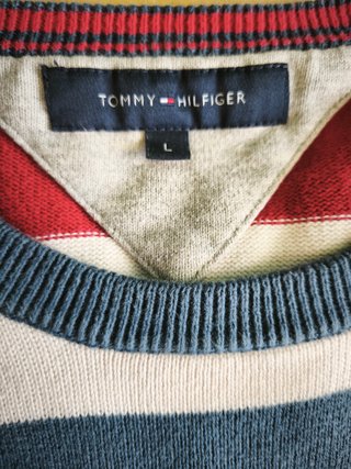 Jersey Tommy Hilfiger Rayas Tricolor Talla L