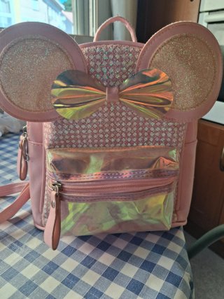 Mochila infantil lentejuelas rosa