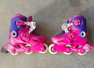 Patines Oxelo Niña Talla 26-28 Rosa/Morado