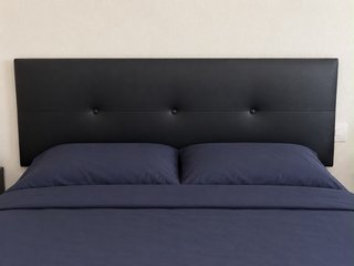 Cabecero Cama 135cm Negro/Marrón Chocolate