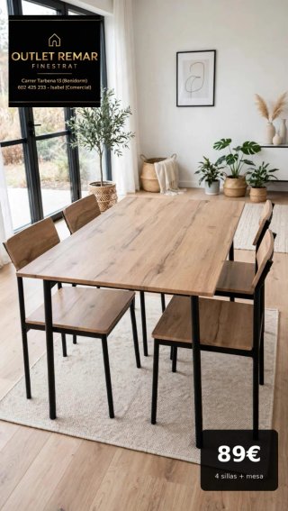 Mesa Comedor Madera y Metal