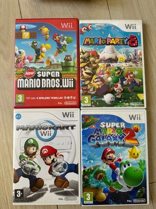 4 Juegos Nintendo Wii: Mario Kart, Mario Party 8,