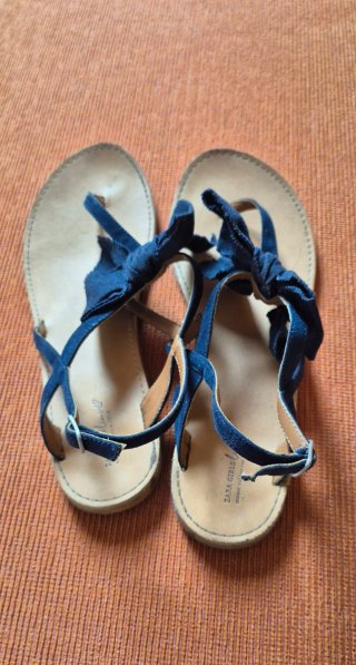 Sandalias Zara  Azul Lazos