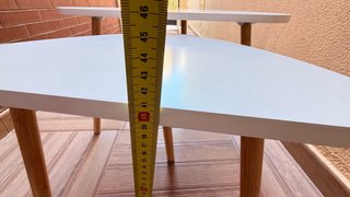 2 Mesitas Auxiliares Patas Madera