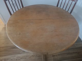 Mesa redonda extensible madera + 5 sillas