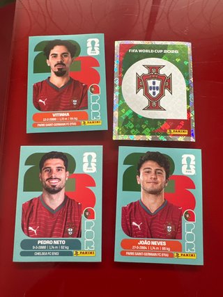 Cromos Mundial 2026 Portugal (Vitinha, Neto, Neves