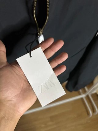 Cazadora Zara Hombre Cuello Piel Negra Talla S