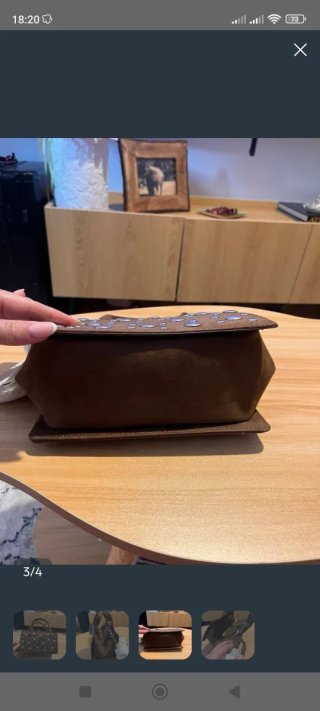 Bolso Zara marrón con tachuelas plateadas