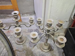 Candelabros de plata metal