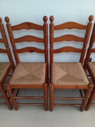 Juego de 6 sillas de comedor de madera