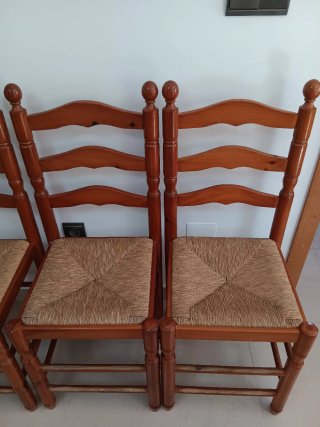 Juego de 6 sillas de comedor de madera