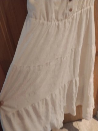 Vestido largo blanco estilo ibicenco