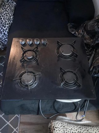Encimera de gas 3 fuegos cristal