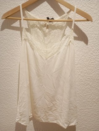 Top encaje blanco talla L