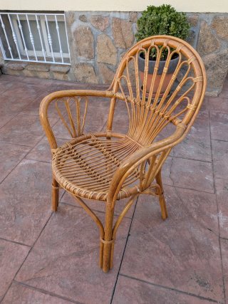 Conjunto terraza bambú: mesa + 4 sillas