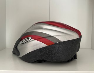 casco bicicleta ciclismo gris rojo talla M KED