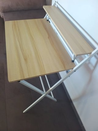 Mesa de estudio plegable madera y metal