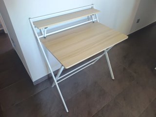 Mesa de estudio plegable madera y metal