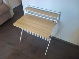Mesa de estudio plegable madera y metal