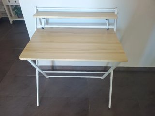 Mesa de estudio plegable madera y metal