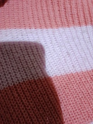 Jersey de lana a rayas rosa y salmón