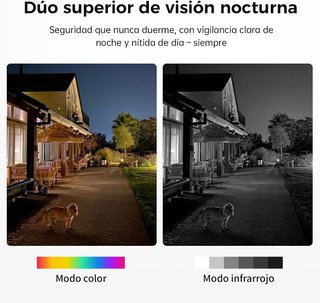 CÁMARA DE VIGILANCIA EXTERIOR SOLAR 2K CON LÁMPARA