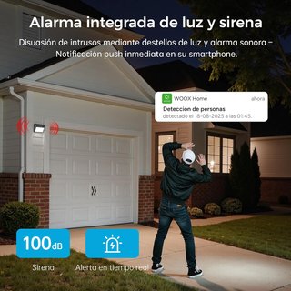 CÁMARA DE VIGILANCIA EXTERIOR SOLAR 2K CON LÁMPARA