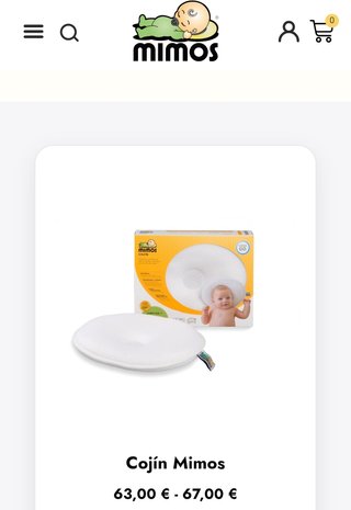 Almohada Mimos Corrección Cráneo Bebé. TALLA S