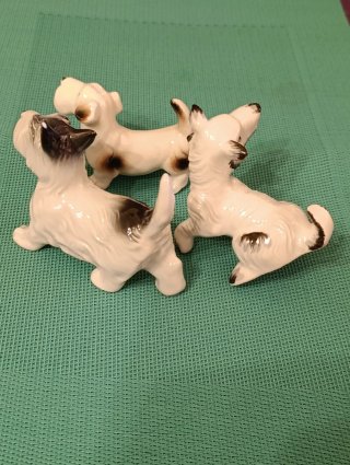 3 Perros Porcelana Fox Terrier