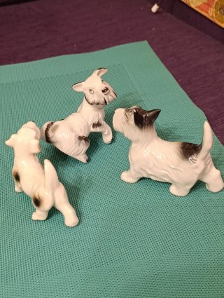 3 Perros Porcelana Fox Terrier