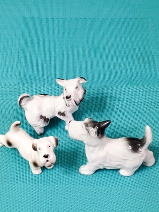 3 Perros Porcelana Fox Terrier