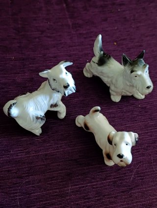 3 Perros Porcelana Fox Terrier