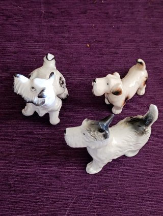 3 Perros Porcelana Fox Terrier