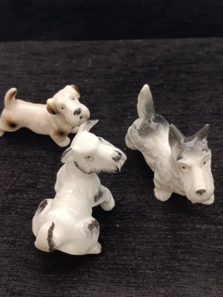 3 Perros Porcelana Fox Terrier