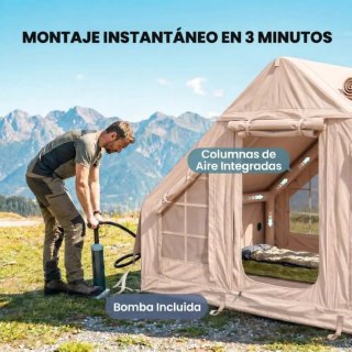Tienda Campaña Inflable con Apertura Chimenea