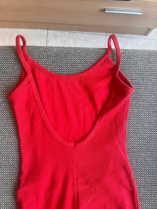 Mono canalé rojo tirantes XS