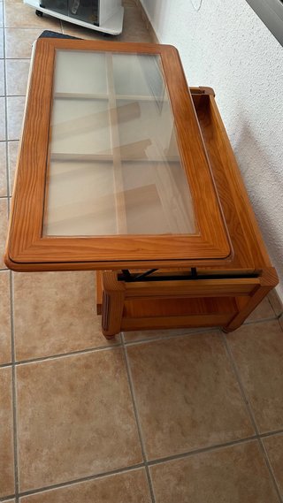 Mesa de centro madera y cristal